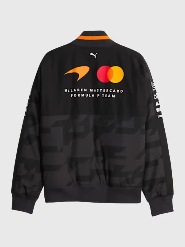 Puma Mclaren RACING 1000th Grand Prix Bomber Jacket McLaren Puma 2026 1000th Grand Prix Black Bomber Jacket Unisex