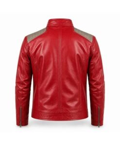 Michael 2026 Jaffer Jackson Red Bomber Jacket Michael 2026 Red Leather Bomber Jacket
