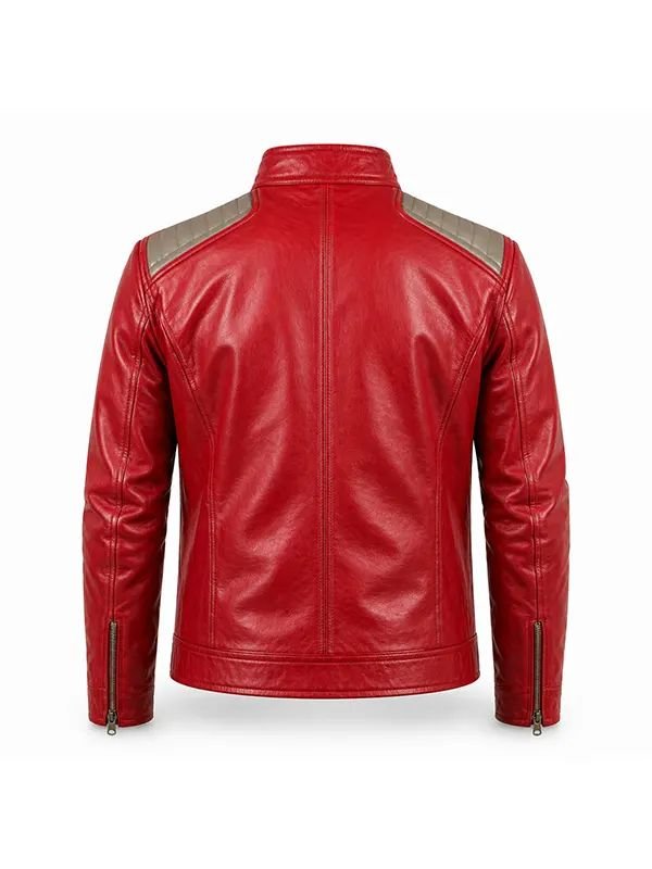 Michael 2026 Jaffer Jackson Red Bomber Jacket Michael 2026 Red Leather Bomber Jacket