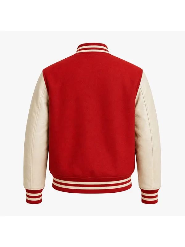 Michael 2026 Jaafar Jackson Red Varsity Jacket Michael 2026 Red Varsity Jacket