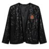 Margot Robbie McQueen Jacket Michael Jackson Black Sequin Jacket