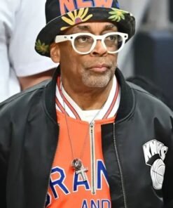 Spike Lee New York Knicks Black Satin Bomber Jacket