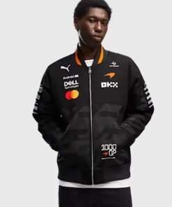 Puma Mclaren RACING 1000th Grand Prix Bomber Jacket Unisex Puma McLaren 2026 Black 1000th Grand Prix Bomber Jacket
