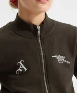 Womens Arsenal AWFC Classics Russo 2026 Brown Zip Through Track Jacket