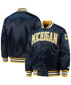 1980s Michigan Wolverines Starter Satin Varsity Jacket