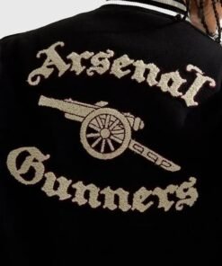 Anne Hathaway Gunners Arsenal 2026 Wool Varsity Jacket Black