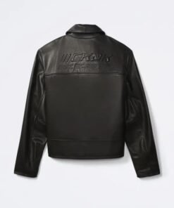 Black Racer Leather Jacket Calvin Klein