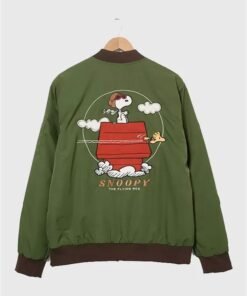 BoxLunch Peanuts Snoopy Flying Ace Bomber Jacket BoxLunch Peanuts Snoopy Flying Ace Green Bomber Jacket 2026 Unisex