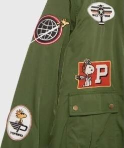 BoxLunch Peanuts Snoopy Flying Ace Bomber Jacket BoxLunch Peanuts Snoopy Flying Ace Green Jacket