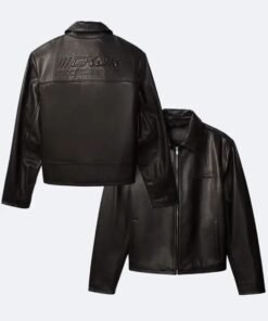 Calvin Klein Black Leather Racer Jacket