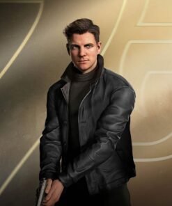 James Bond 007 First Light Black Leather Biker Jacket