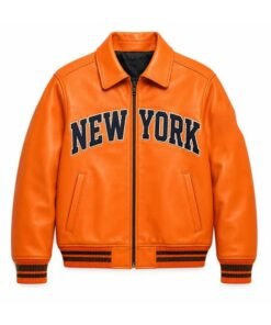 Josh Hart Knicks Leather Varsity Jacket Josh Hart Leather Varsity Jacket