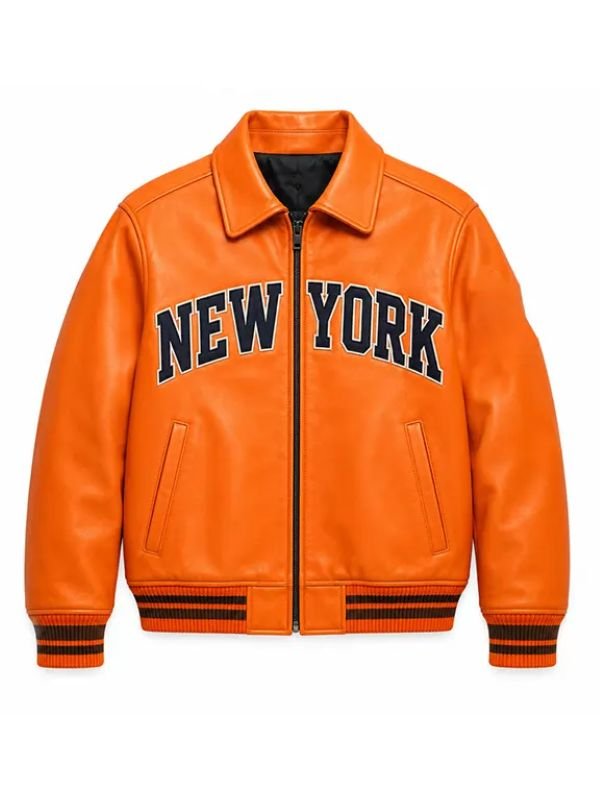 Josh Hart Knicks Leather Varsity Jacket Josh Hart Leather Varsity Jacket