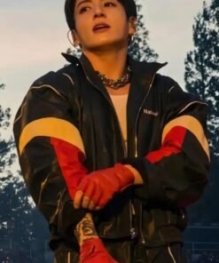 BTS World Tour Stanford Jungkook Nahmias Leather Jacket Jungkook BTS World Tour Stanford Nahmias Leather Jacket