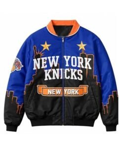 Karl-Anthony Towns NY Knicks Leather Bomber Jacket Karl Anthony Leather Jacket