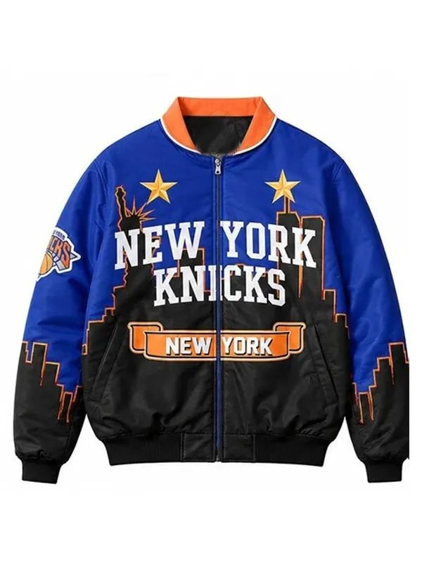 Karl-Anthony Towns NY Knicks Leather Bomber Jacket Karl Anthony Leather Jacket