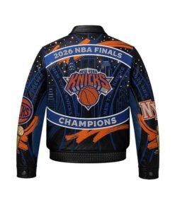 Knicks NBA Finals Crystal Leather Jacket
