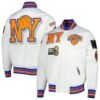 New York Knicks 2X Champions Mash-Up Satin Varsity Jacket