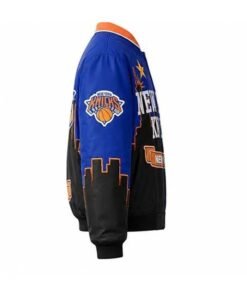 Karl-Anthony Towns NY Knicks Leather Bomber Jacket New York Knicks Karl Anthony Leather Jacket