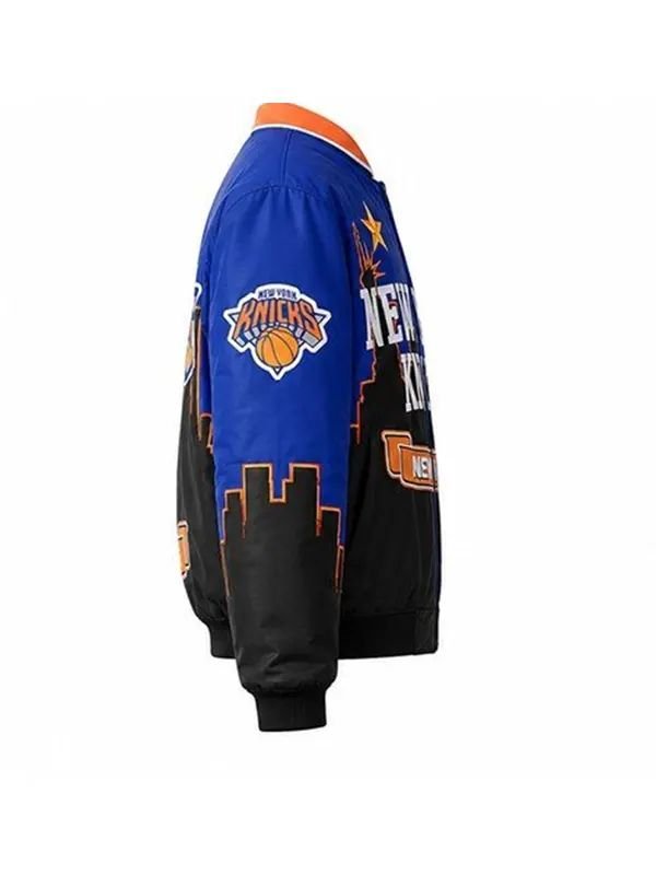 Karl-Anthony Towns NY Knicks Leather Bomber Jacket New York Knicks Karl Anthony Leather Jacket