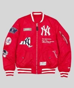 Spike Lee New York Yankees Bomber Jacket New York Yankees Spike Lee Jacket Red Jacket
