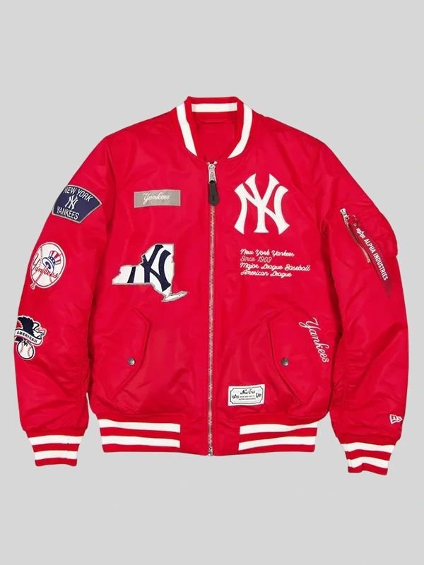 Spike Lee New York Yankees Bomber Jacket New York Yankees Spike Lee Jacket Red Jacket