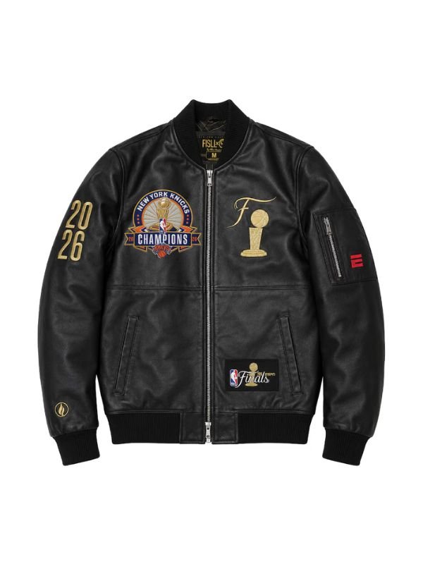 NY Knicks NBA Finals Champions Black Leather Jacket NY Knicks NBA Finals Champions Black Leather Jacket 2026