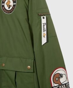 BoxLunch Peanuts Snoopy Flying Ace Bomber Jacket Peanuts Snoopy Flying Ace Green Bomber Jacket