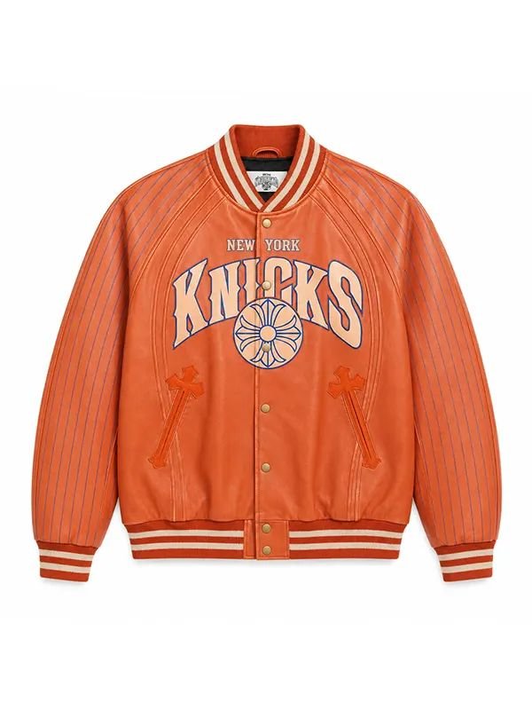 Pelle Pelle The City Of Knicks Leather Varsity Jacket Pelle Pelle The City Of Knicks Leather Varsity Jacket