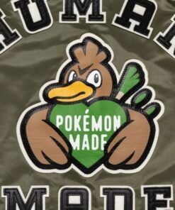 Pokemon x Human Made Satin Bomber Jacket Pokemon x Human Made Olive Green Jacket