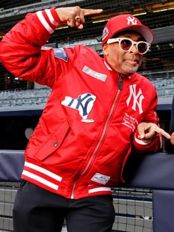 Spike Lee New York Yankees Bomber Jacket Spike Lee NY Yankees Red Bomber Jacket