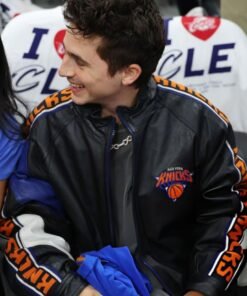 Timothée Chalamet NY Knicks Finals Leather Jacket
