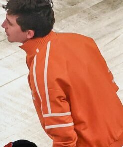 Timothée Chalamet’s Chrome Hearts NBA Finals Knicks Game 3 Orange Bomber Jacket