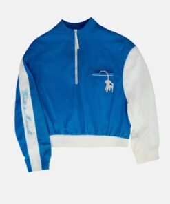 Bad Bunny Blue & White Half-Zip Track Jacket