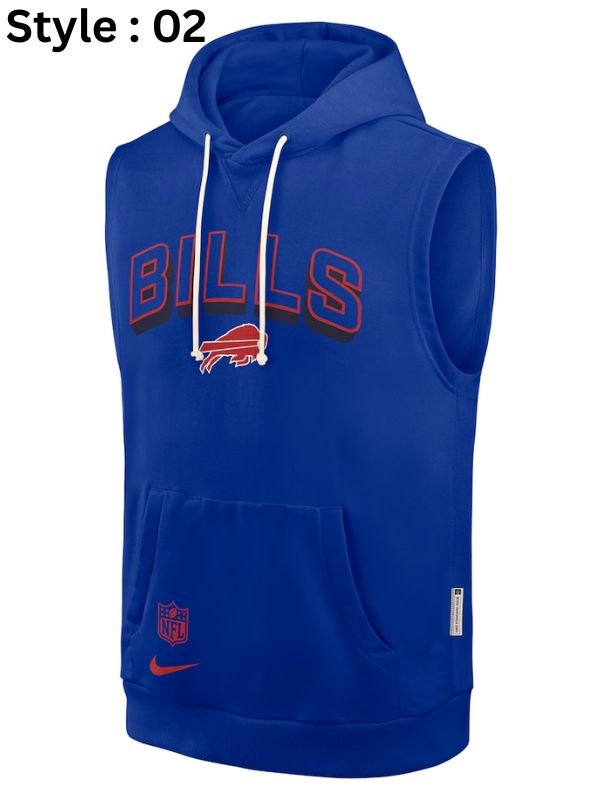 Buffalo Bills Dri-Fit Sleeveless Pullover Hoodie Buffalo Bills Dri-Fit Sleeveless Blue Vest