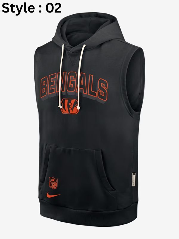 Cincinnati Bengals Dri-Fit Sleeveless Pullover Hoodie Cincinnati Bengals Dri-Fit Sleeveless Black Vest