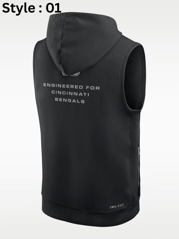 Cincinnati Bengals Dri-Fit Sleeveless Pullover Hoodie Cincinnati Bengals Dri-Fit Sleeveless Hooded Vest