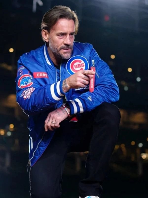 CM Punk Chicago Cubs Blue Jacket CM Punk Chicago Cubs Bomber Jacket