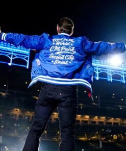 CM Punk Chicago Cubs Blue Jacket CM Punk Chicago Cubs Satin Jacket