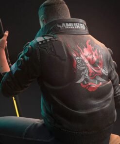 Cyberpunk 2077 Samurai Brown Bomber Jacket Cyberpunk 2077 Samurai Brown Bomber Leather Jacket