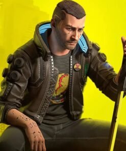 Cyberpunk 2077 Samurai Brown Bomber Jacket Cyberpunk Samurai bomber jacket