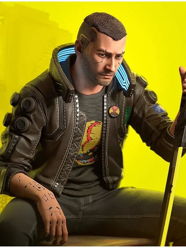 Cyberpunk 2077 Samurai Brown Bomber Jacket Cyberpunk Samurai bomber jacket