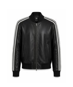 David Beckha World Cup 2026 Leather Track Jacket David Beckham Black Leather Track Jacket
