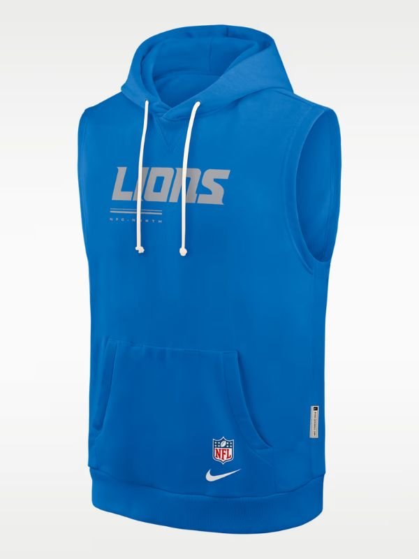 Detroit Lions Dri-Fit Sleeveless Pullover Hoodie Detroit Lions Dri-Fit Sleeveless Pullover Hoodie
