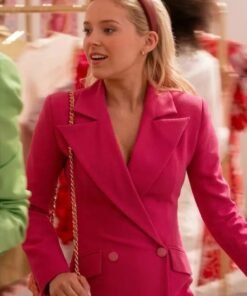 Elle Pink Double Breasted Blazer Elle Lexi Minetree Double-Breasted Blazer