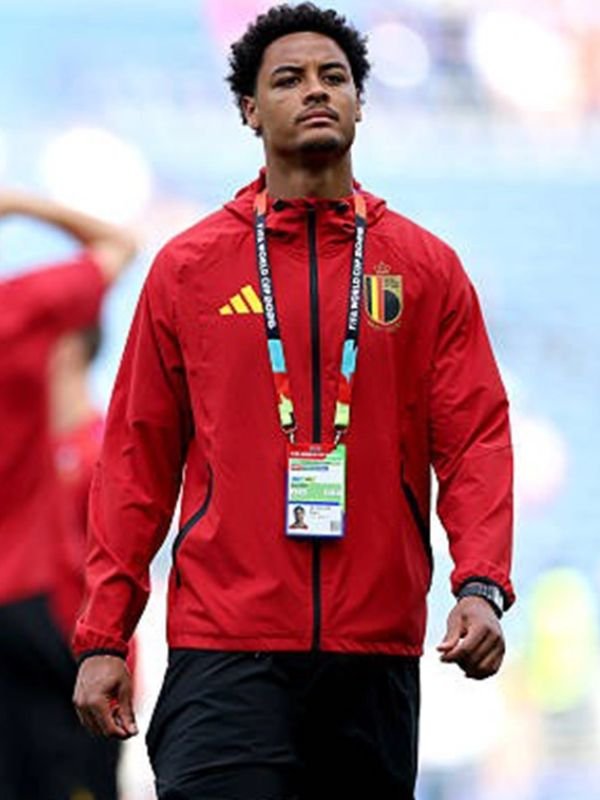 Adidas Belgium Tiro Tech Full Zip Windbreaker Jacket FIFA World Cup 2026 Adidas Belgium Tiro Tech Full Zip Windbreaker Jacket