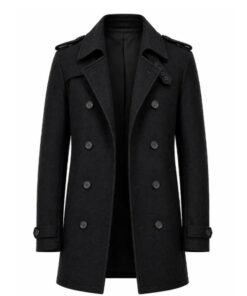 James Bond 007 First Light Black Trench Coat James Bond 007 First Light Black Wool Coat