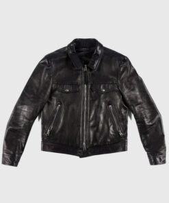 Jensen Huang Signature Black Leather Trucker Jacket Jensen Huang's Tom Ford Leather Jacket