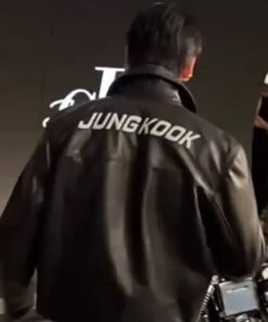 Jungkook CK JK Leather Jacket Jungkook CK JK Black Jacket