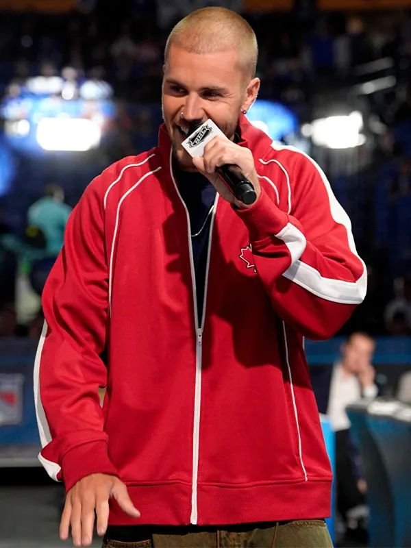Justin Bieber Maple Leafs No Boundaries Track Jacket Justin Bieber Maple Leafs No Boundaries Track Jacket